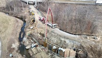 an aerial view of a construction site